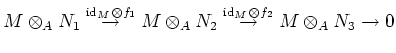 $\displaystyle M\otimes_A N_1\overset{\operatorname{id}_M\otimes f_1}{\to}
M\otimes_A N_2\overset{\operatorname{id}_M\otimes f_2}{\to}
M\otimes_A N_3\to 0
$