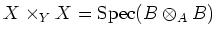 $ X\times_Y X=\operatorname{Spec}(B\otimes_A B)$