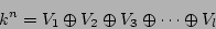 \begin{displaymath}k^n =V_1\oplus V_2\oplus V_3\oplus \dots \oplus V_l
\end{displaymath}