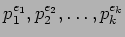 $p_1^{e_1},p_2^{e_2},\dots , p_k^{e_k}$