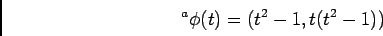 \begin{displaymath}{}^a\phi(t)=(t^2-1,t(t^2-1))
\end{displaymath}