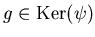 $g\in \operatorname{Ker}(\psi)$