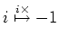 $\displaystyle i \overset{i\times}\mapsto -1$