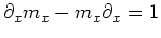 $\displaystyle \partial_x m_x -m_x \partial_x =1
$