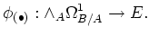 $\displaystyle \phi_{(\bullet)}:\wedge_A \Omega^1_{B/A} \to E.
$