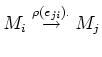 $\displaystyle M_i \overset{\rho(e_{ji}).}{\to} M_j
$