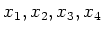 $ x_1,x_2,x_3,x_4$