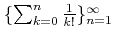 $ \{\sum_{k=0}^n \frac{1}{k!}\}_{n=1}^\infty$