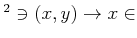 $ ^2 \ni (x,y)\to x\in$