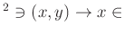 $ ^2 \ni (x,y)\to x\in$