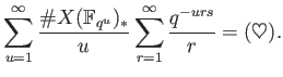 % latex2html id marker 767
$\displaystyle \sum_{u=1}^\infty \sum_ {\substack{\m...
...hfrak{m} : \mathbb{F}_q]=u}} \sum_{r=1}^\infty \frac{N(\mathfrak{m})^{-rs} }{r}$