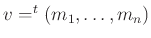 $ v=^t (m_1,\dots,m_n)$