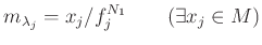 % latex2html id marker 2015
$\displaystyle m_{\lambda_j} = x_j /f_j^{N_1} \qquad (\exists x_j \in M)
$