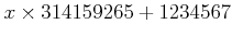 $ x \times 314159265+1234567$