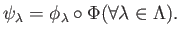 $\displaystyle \psi_\lambda=\phi_\lambda \circ \Phi (\forall \lambda \in \Lambda).
$