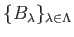 $ \{B_\lambda\}_{\lambda \in \Lambda}$