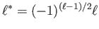 $ \ell^*=(-1)^{(\ell-1)/2}\ell$